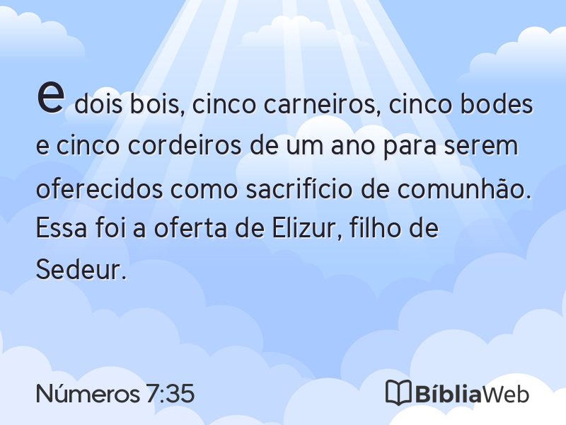 Números 7:35 em imagem para compartilhar