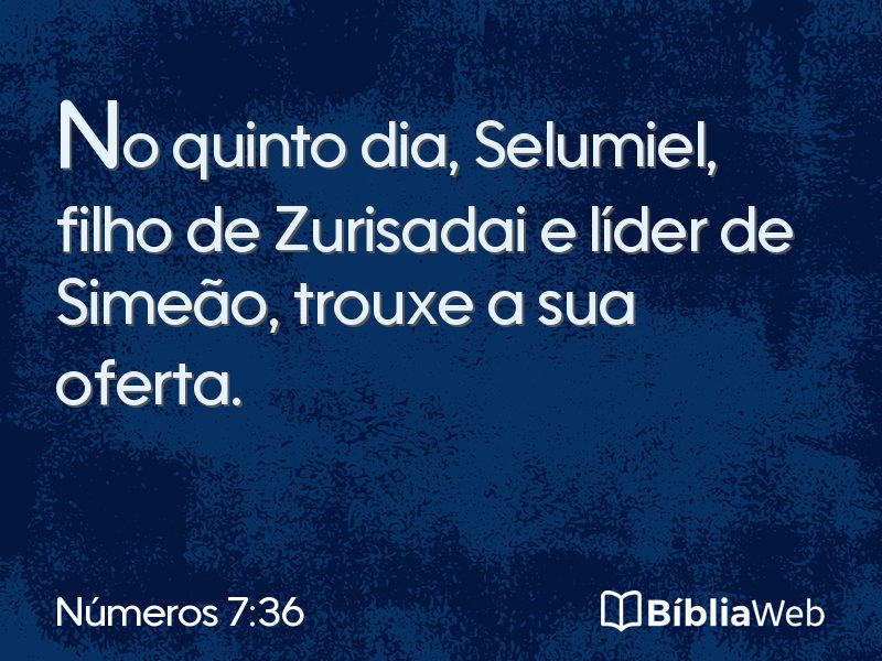 Números 7:36 em imagem para compartilhar