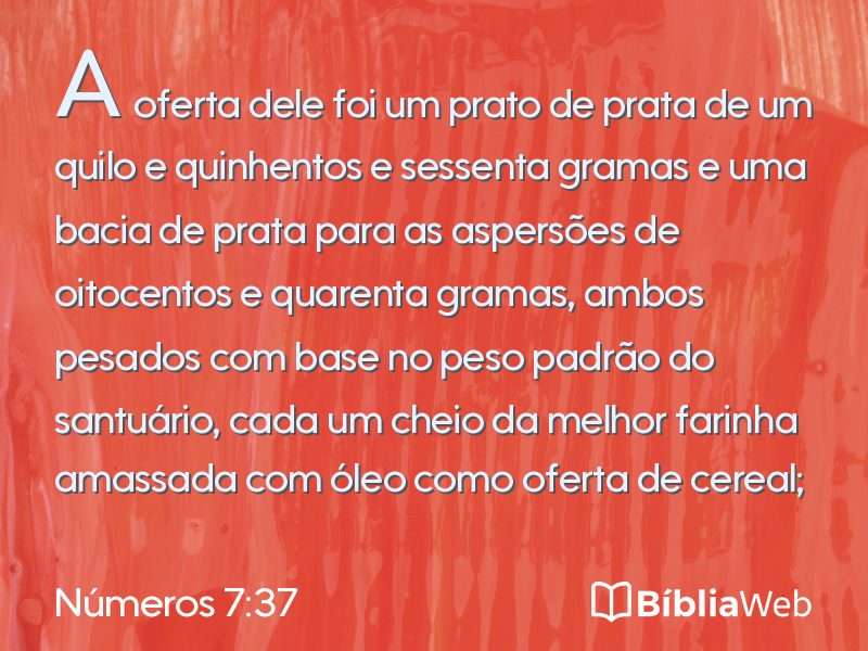 Números 7:37 em imagem para compartilhar