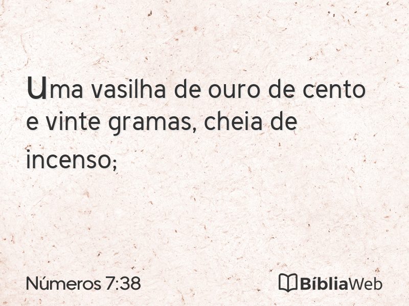 Números 7:38 em imagem para compartilhar