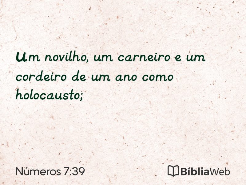 Números 7:39 em imagem para compartilhar