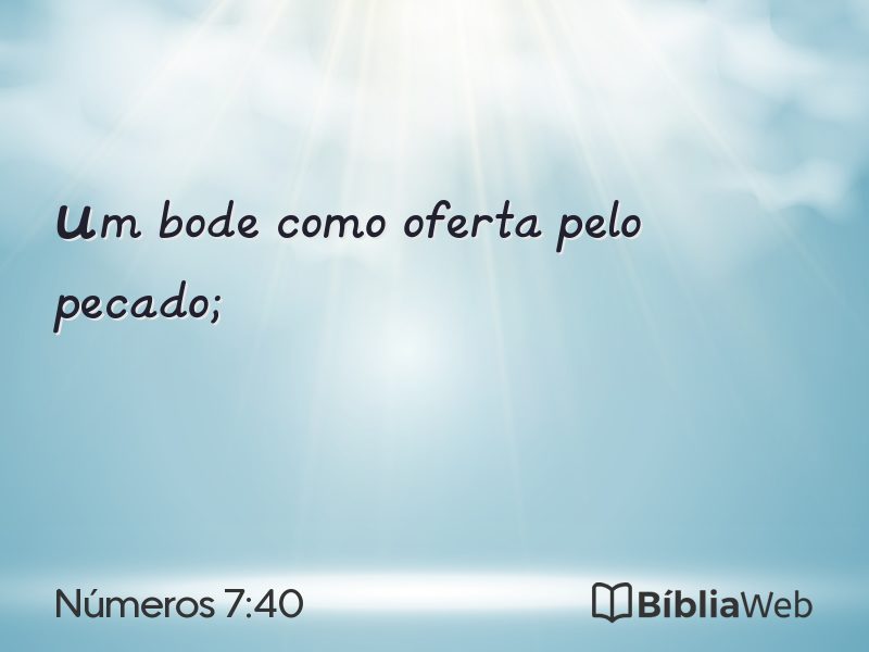 Números 7:40 em imagem para compartilhar