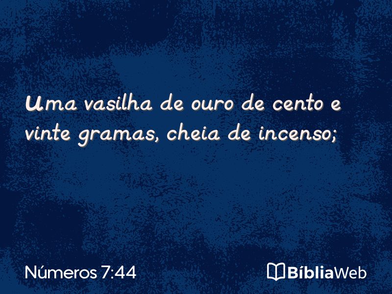 Números 7:44 em imagem para compartilhar