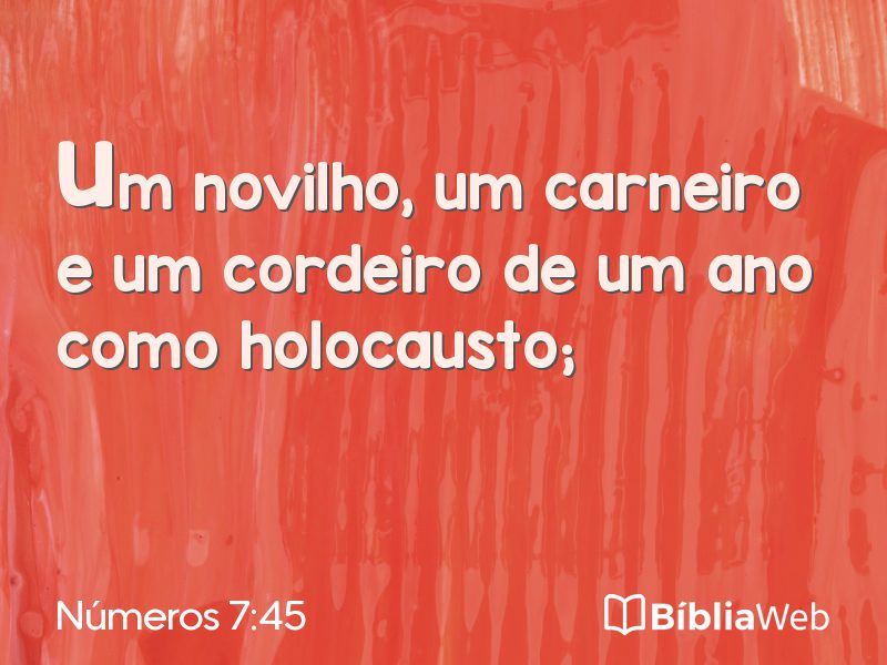 Números 7:45 em imagem para compartilhar