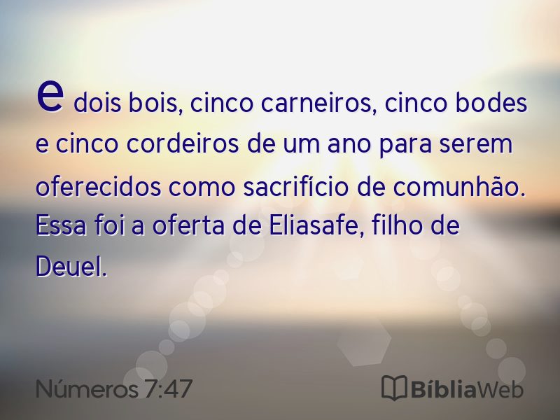 Números 7:47 em imagem para compartilhar