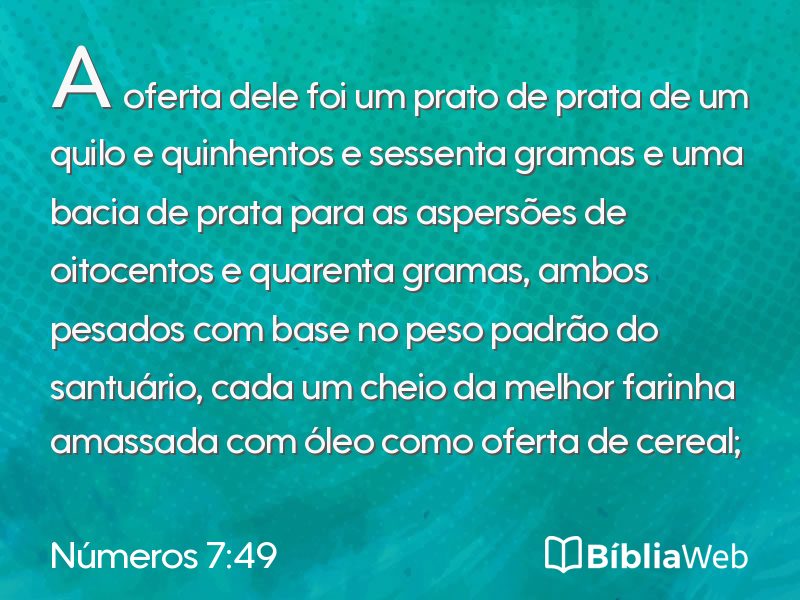 Números 7:49 em imagem para compartilhar