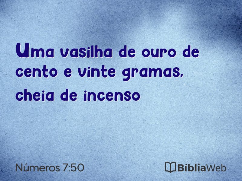 Números 7:50 em imagem para compartilhar