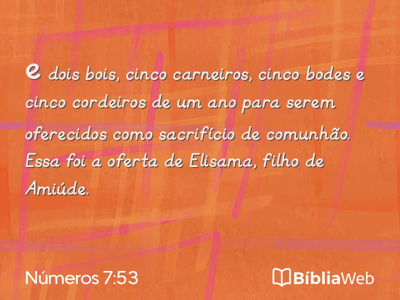 Números 7:53 em imagem para compartilhar