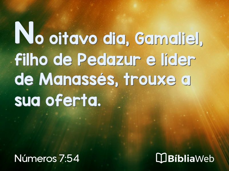 Números 7:54 em imagem para compartilhar