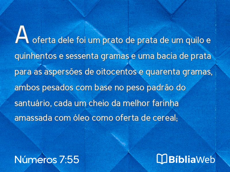 Números 7:55 em imagem para compartilhar