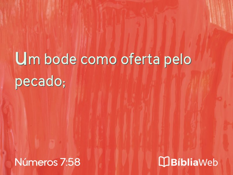 Números 7:58 em imagem para compartilhar