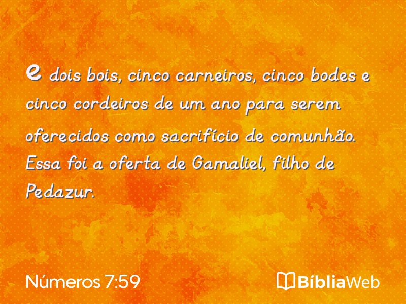 Números 7:59 em imagem para compartilhar