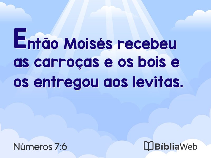 Números 7:6 em imagem para compartilhar