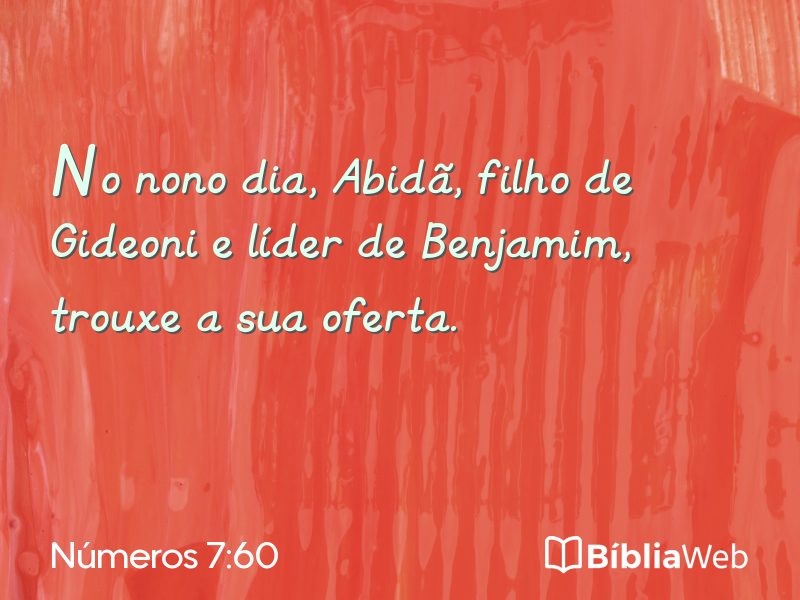 Números 7:60 em imagem para compartilhar
