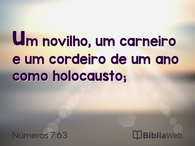 Números 7:63 em imagem para compartilhar