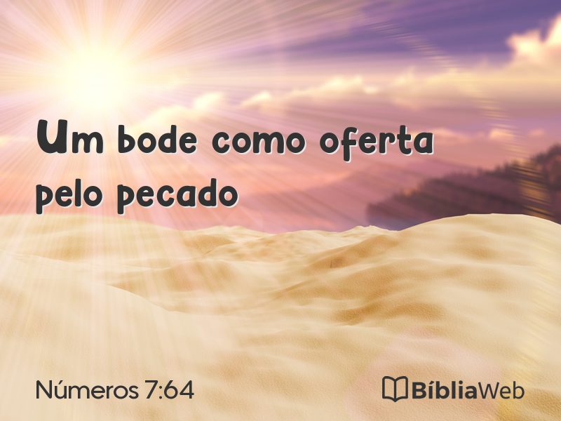 Números 7:64 em imagem para compartilhar