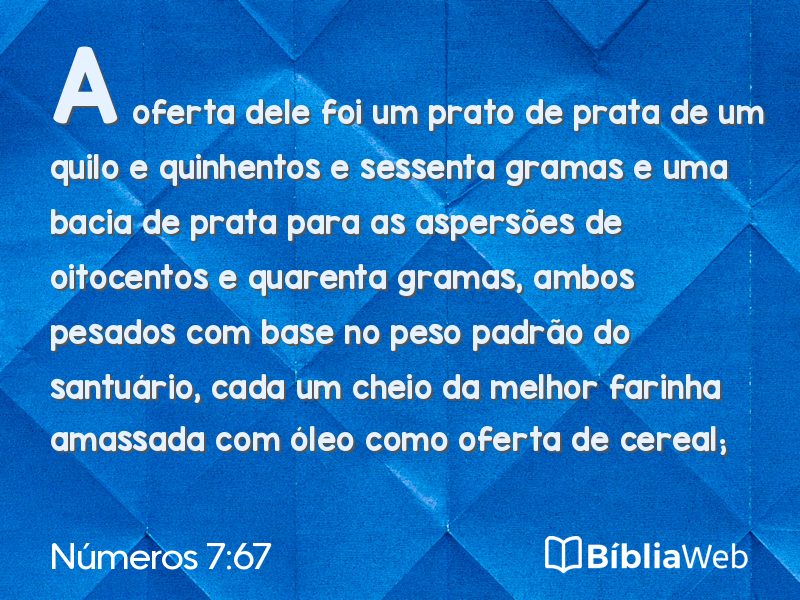 Números 7:67 em imagem para compartilhar