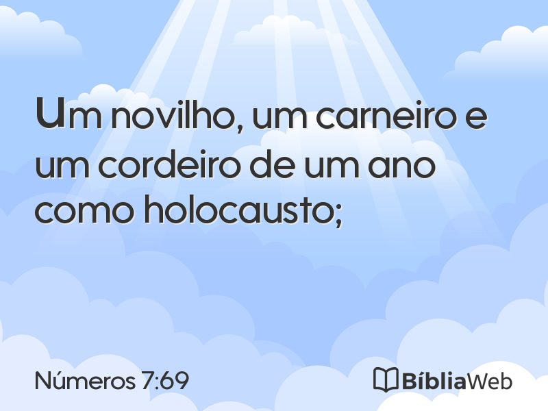 Números 7:69 em imagem para compartilhar