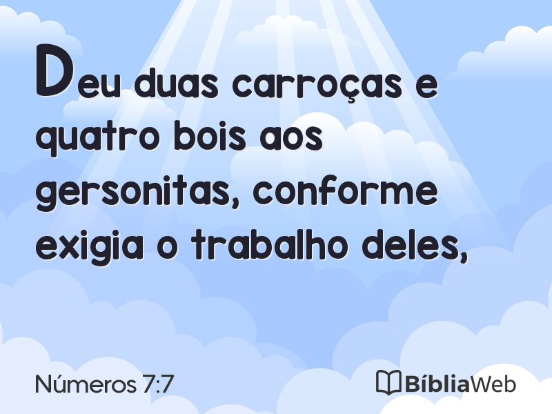 Números 7:7 em imagem para compartilhar