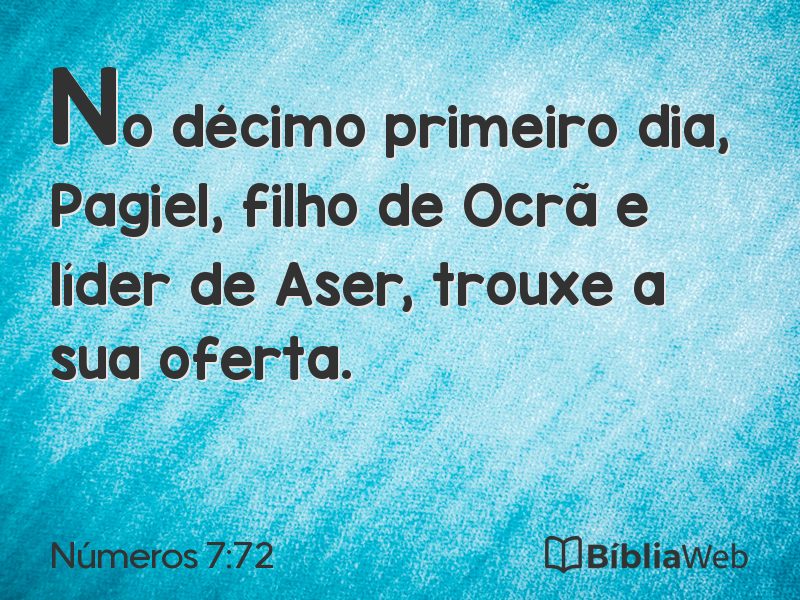 Números 7:72 em imagem para compartilhar