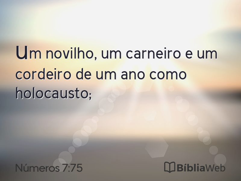 Números 7:75 em imagem para compartilhar