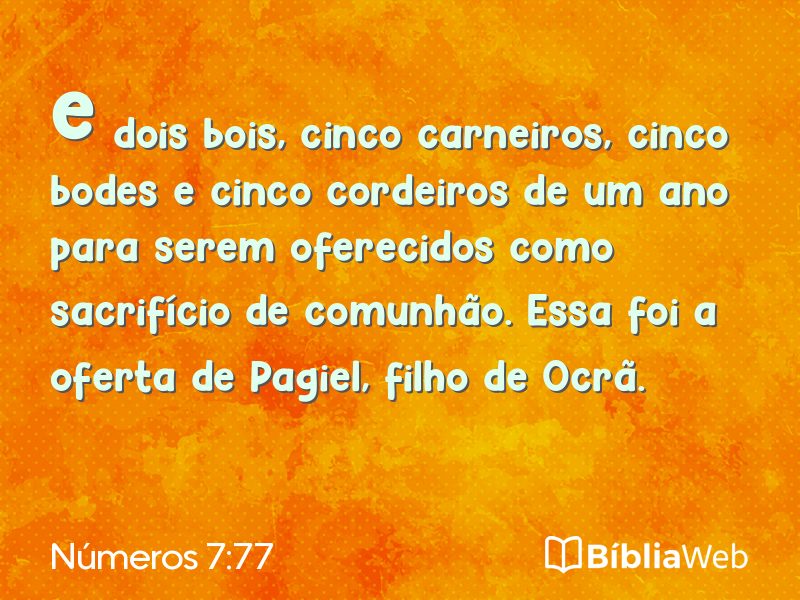 Números 7:77 em imagem para compartilhar