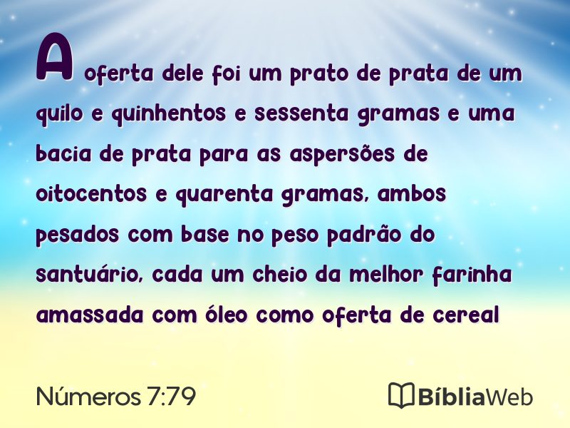 Números 7:79 em imagem para compartilhar