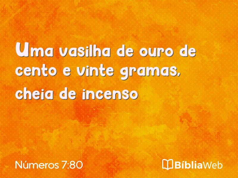 Números 7:80 em imagem para compartilhar