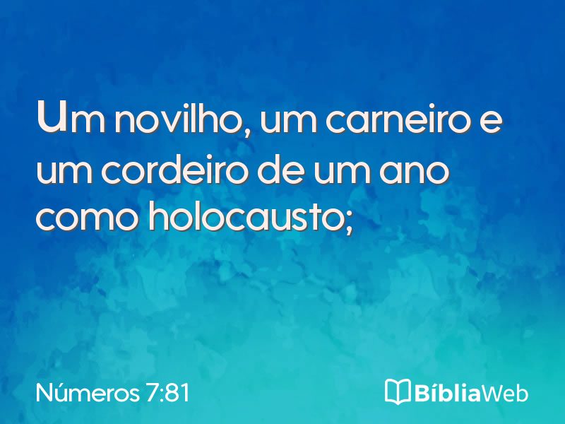 Números 7:81 em imagem para compartilhar