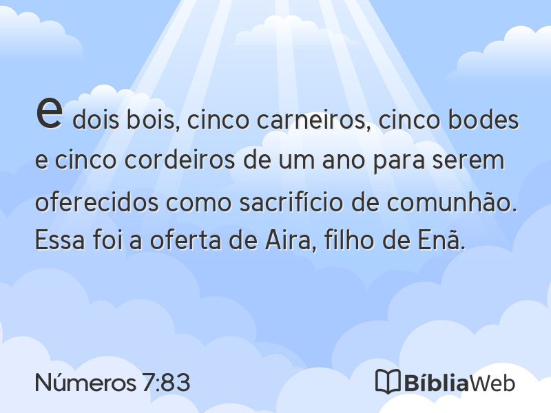 Números 7:83 em imagem para compartilhar