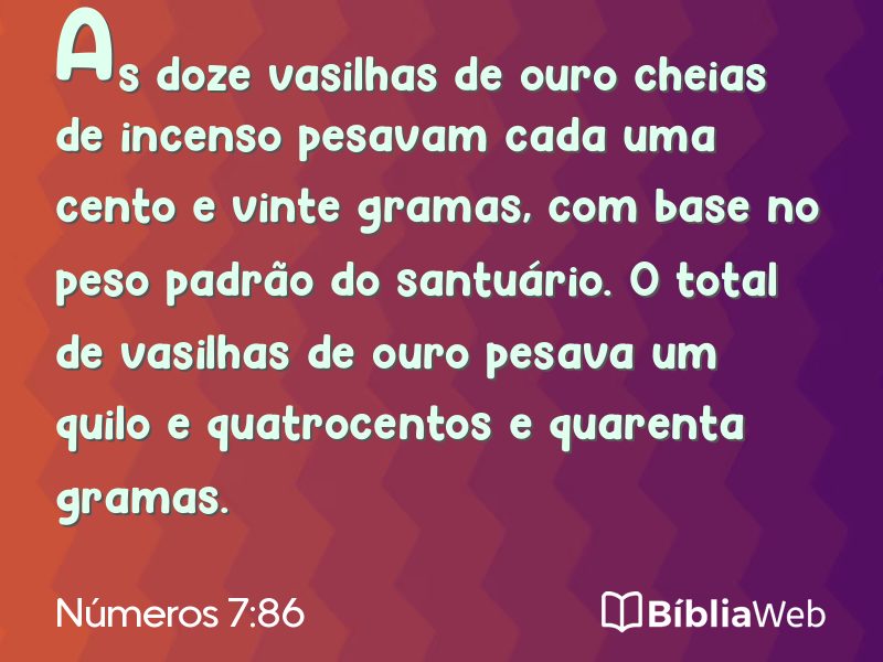 Números 7:86 em imagem para compartilhar