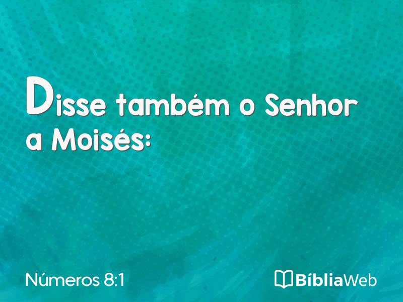 Números 8:1 em imagem para compartilhar