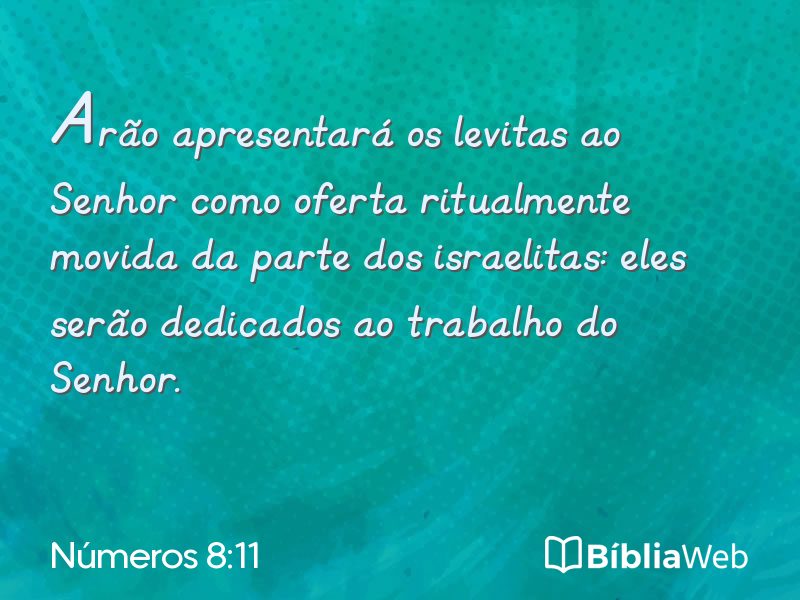 Números 8:11 em imagem para compartilhar
