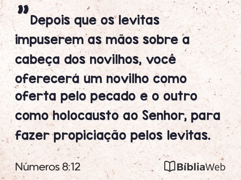 Números 8:12 em imagem para compartilhar