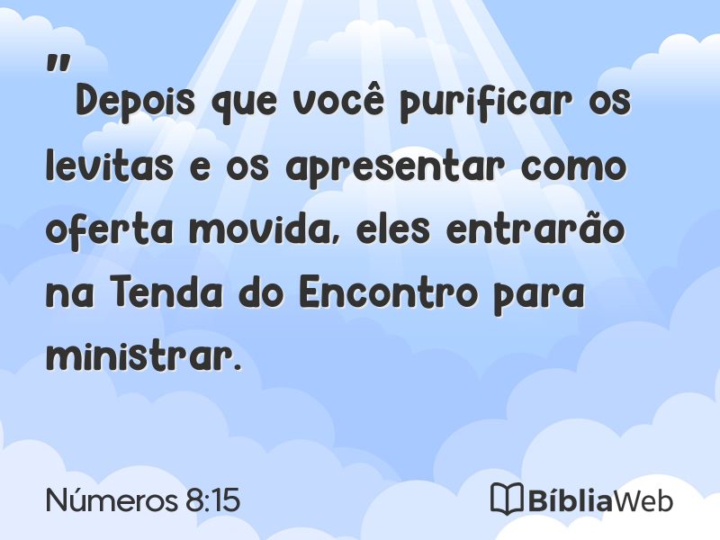 Números 8:15 em imagem para compartilhar