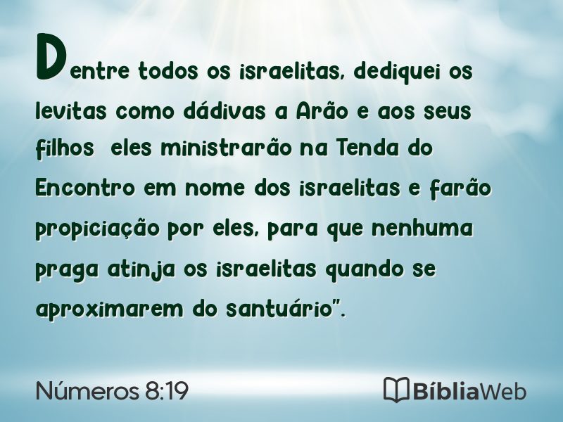 Números 8:19 em imagem para compartilhar