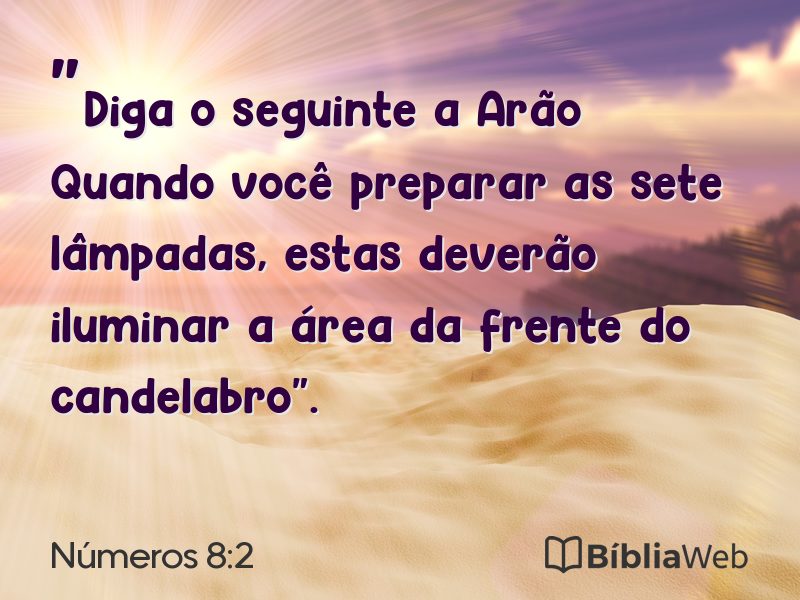 Números 8:2 em imagem para compartilhar