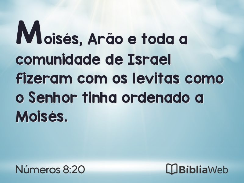Números 8:20 em imagem para compartilhar