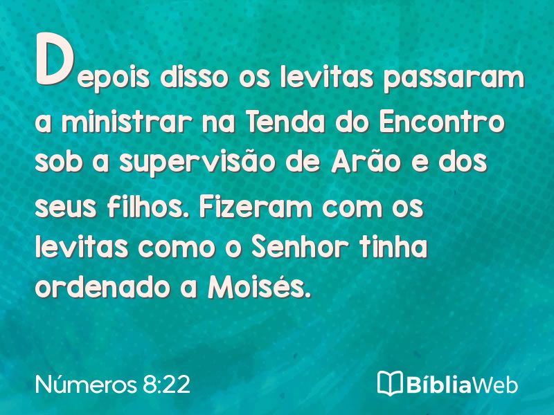 Números 8:22 em imagem para compartilhar