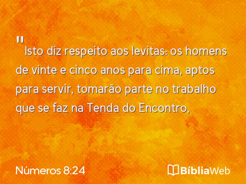 Números 8:24 em imagem para compartilhar