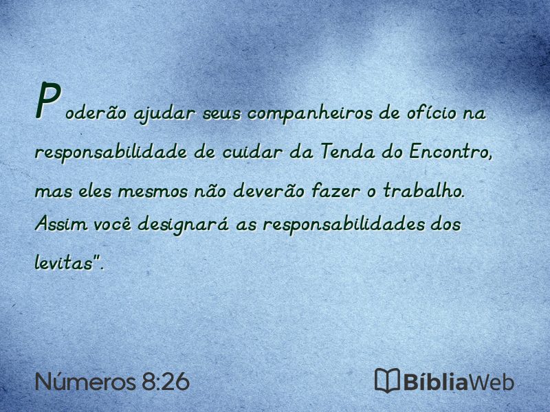Números 8:26 em imagem para compartilhar