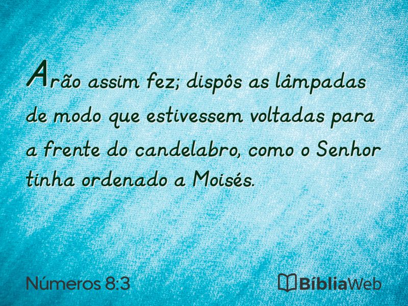 Números 8:3 em imagem para compartilhar