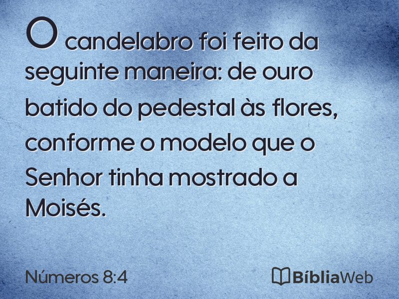 Números 8:4 em imagem para compartilhar