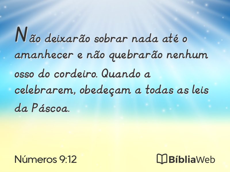 Números 9:12 em imagem para compartilhar