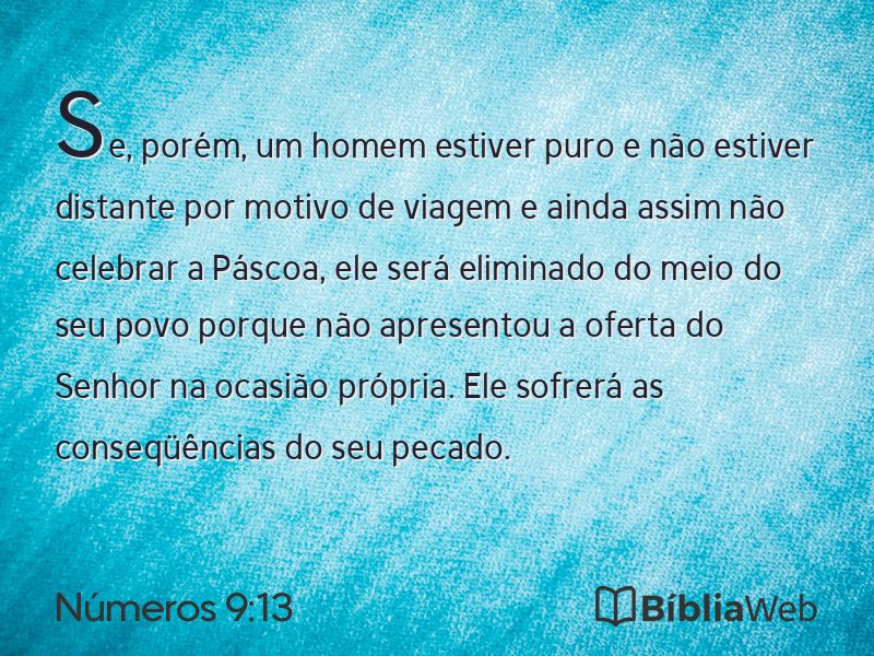 Números 9:13 em imagem para compartilhar