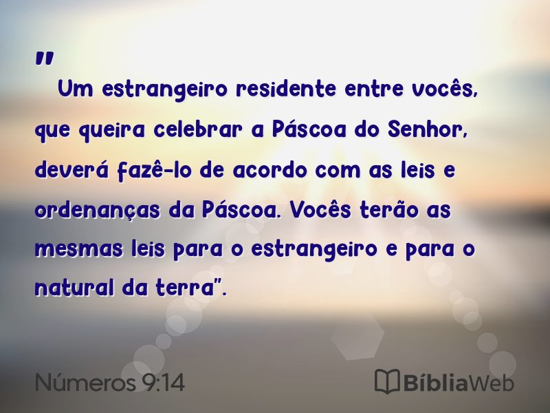 Números 9:14 em imagem para compartilhar