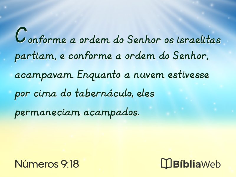 Números 9:18 em imagem para compartilhar