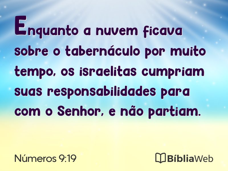 Números 9:19 em imagem para compartilhar
