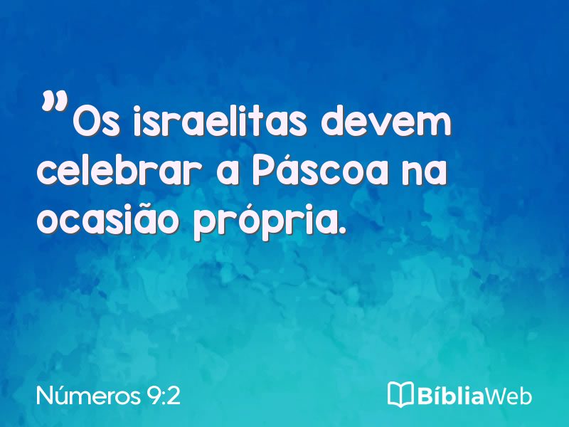 Números 9:2 em imagem para compartilhar