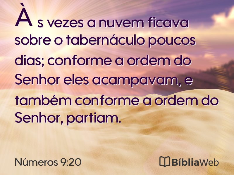Números 9:20 em imagem para compartilhar